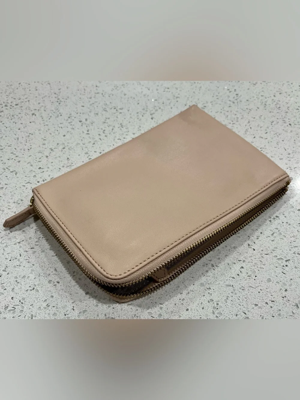 Mark & Graham Blush Pink Leather Mini Portfolio with Gold Hardware